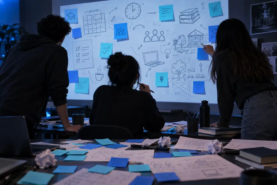 Student assignment concept before it is organized into a prototype